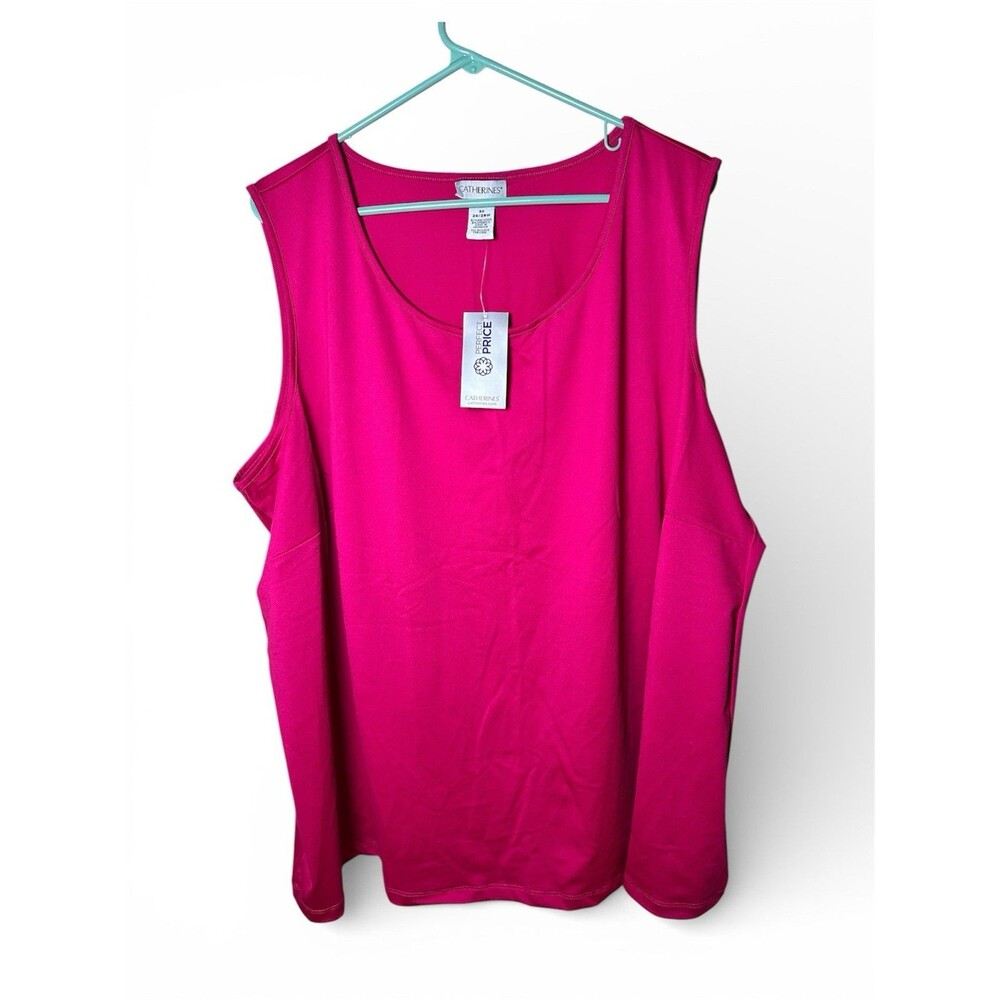 Catherine’s Shirt Womens 3X 26-28W Pink Tank Top Sleeveless Plus Size